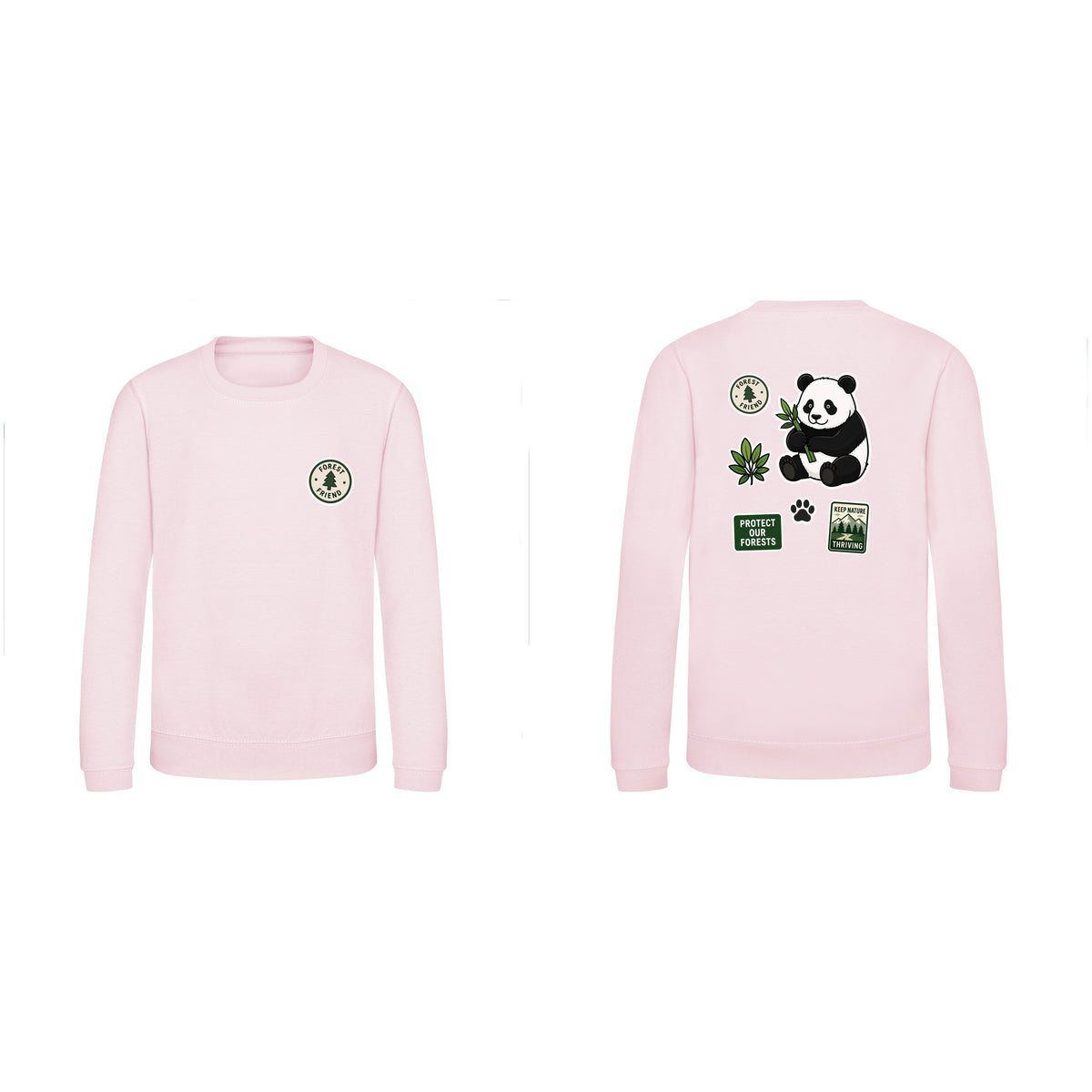 Forest Protector Kids' Sweatshirt - Badges of the Wild Baby Pink colour variant image