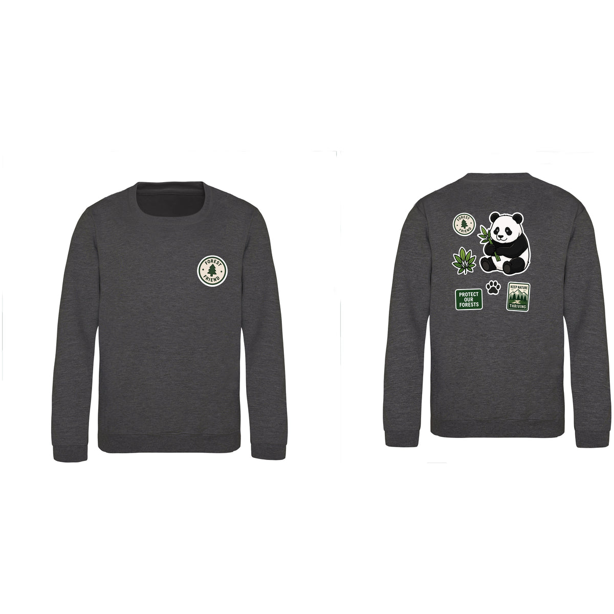 Forest Protector Kids' Sweatshirt - Badges of the Wild Charcoal colour variant image