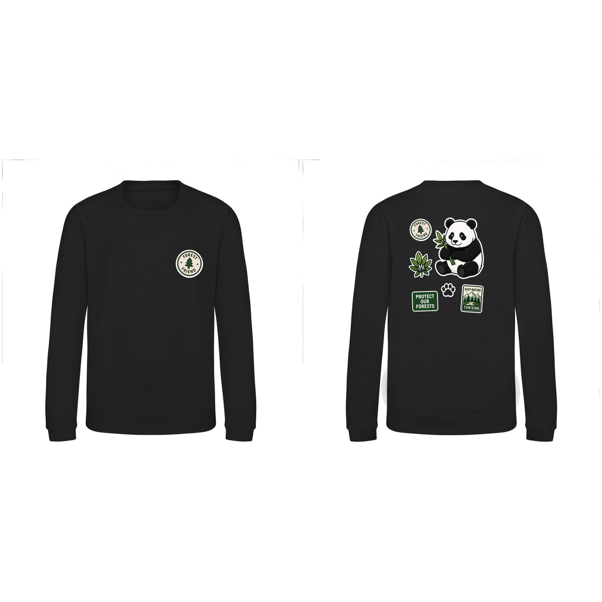 Forest Protector Kids' Sweatshirt - Badges of the Wild Deep Black colour variant image