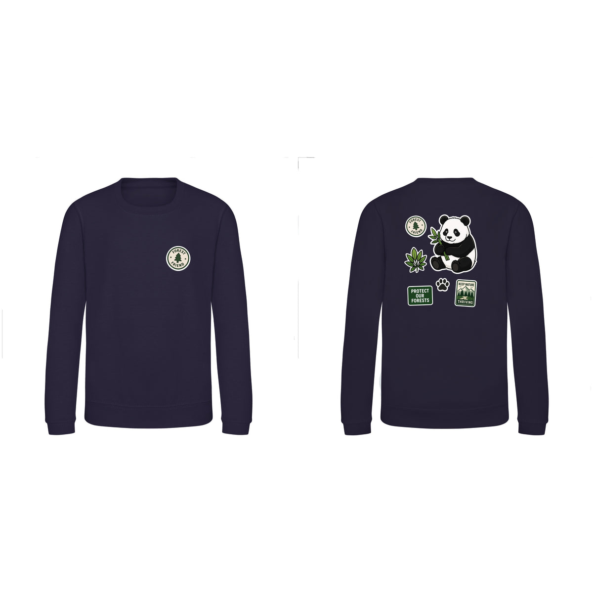 Forest Protector Kids' Sweatshirt - Badges of the Wild French Navy colour variant image