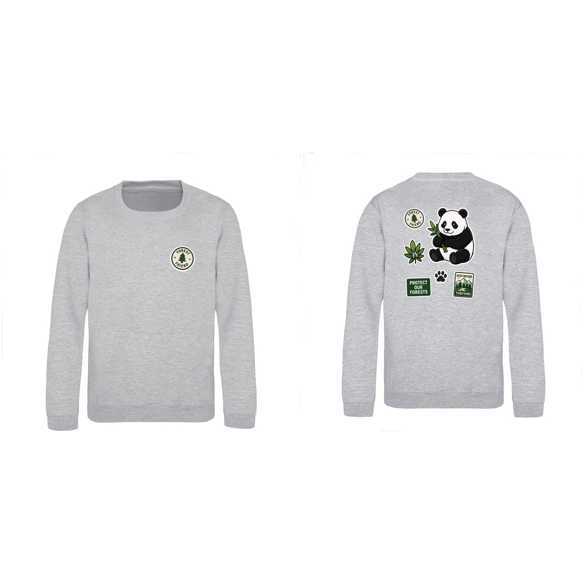Forest Protector Kids' Sweatshirt - Badges of the Wild Heather Grey colour variant image