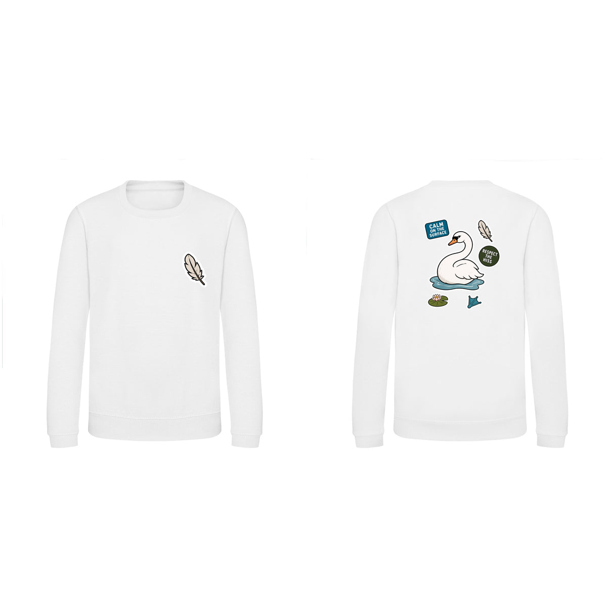 Calm on the Surface Kids' Sweatshirt - Badges of the Wild Arctic White colour variant image