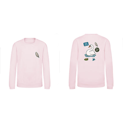 Calm on the Surface Kids' Sweatshirt - Badges of the Wild Baby Pink colour variant image