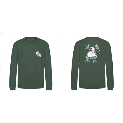 Calm on the Surface Kids' Sweatshirt - Badges of the Wild Bottle Green colour variant image