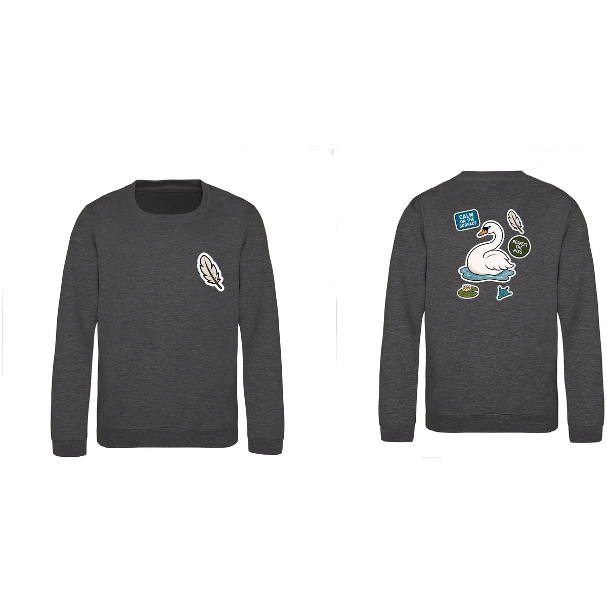 Calm on the Surface Kids' Sweatshirt - Badges of the Wild Charcoal colour variant image