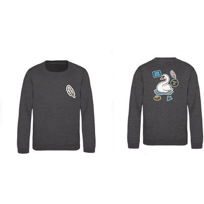 Calm on the Surface Kids' Sweatshirt - Badges of the Wild Charcoal colour variant image