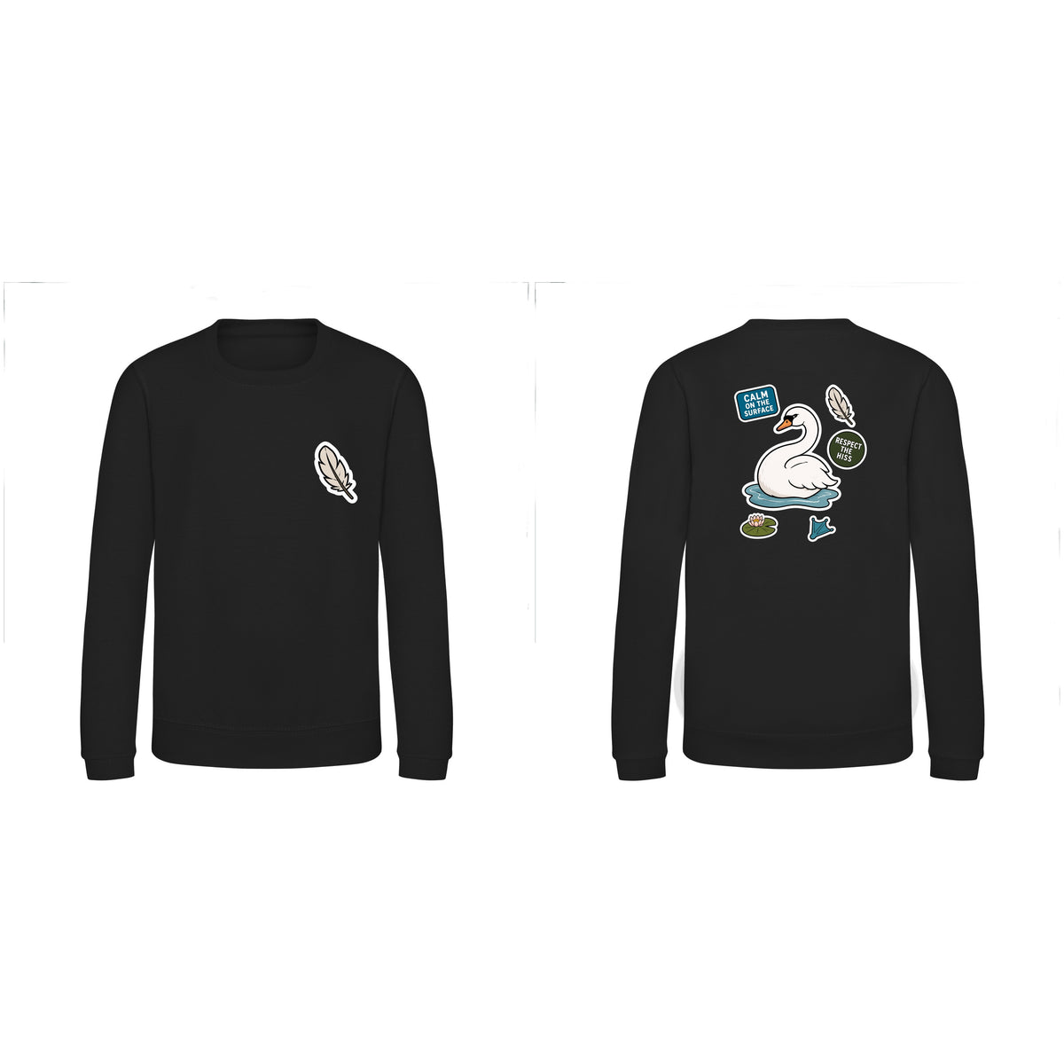 Calm on the Surface Kids' Sweatshirt - Badges of the Wild Deep Black colour variant image