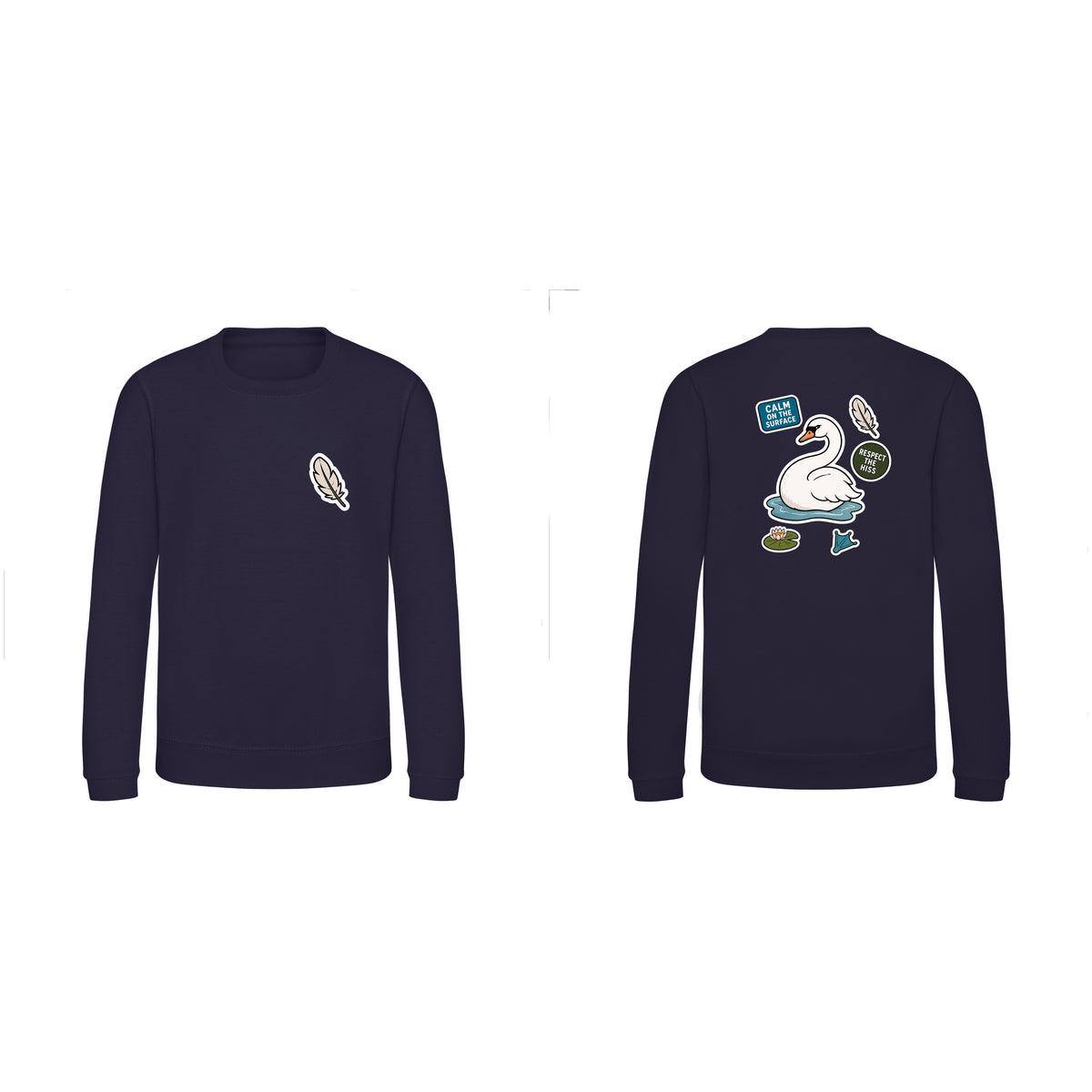 Calm on the Surface Kids' Sweatshirt - Badges of the Wild French Navy colour variant image