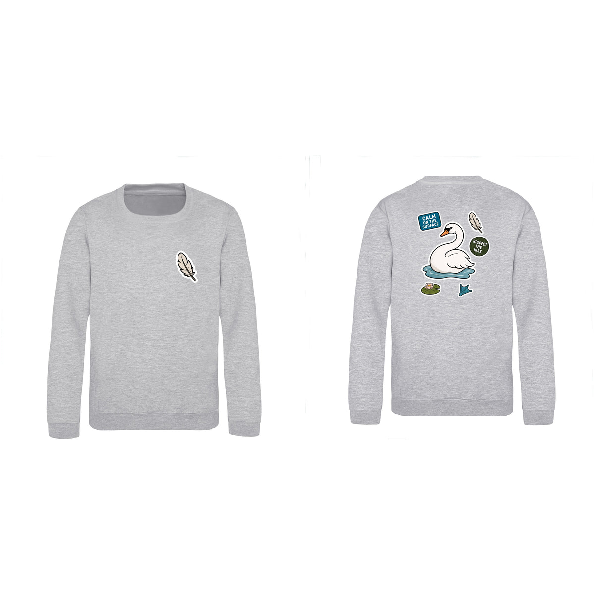 Calm on the Surface Kids' Sweatshirt - Badges of the Wild Heather Grey colour variant image