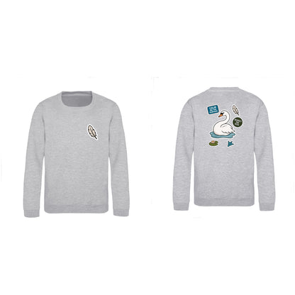 Calm on the Surface Kids' Sweatshirt - Badges of the Wild Heather Grey colour variant image