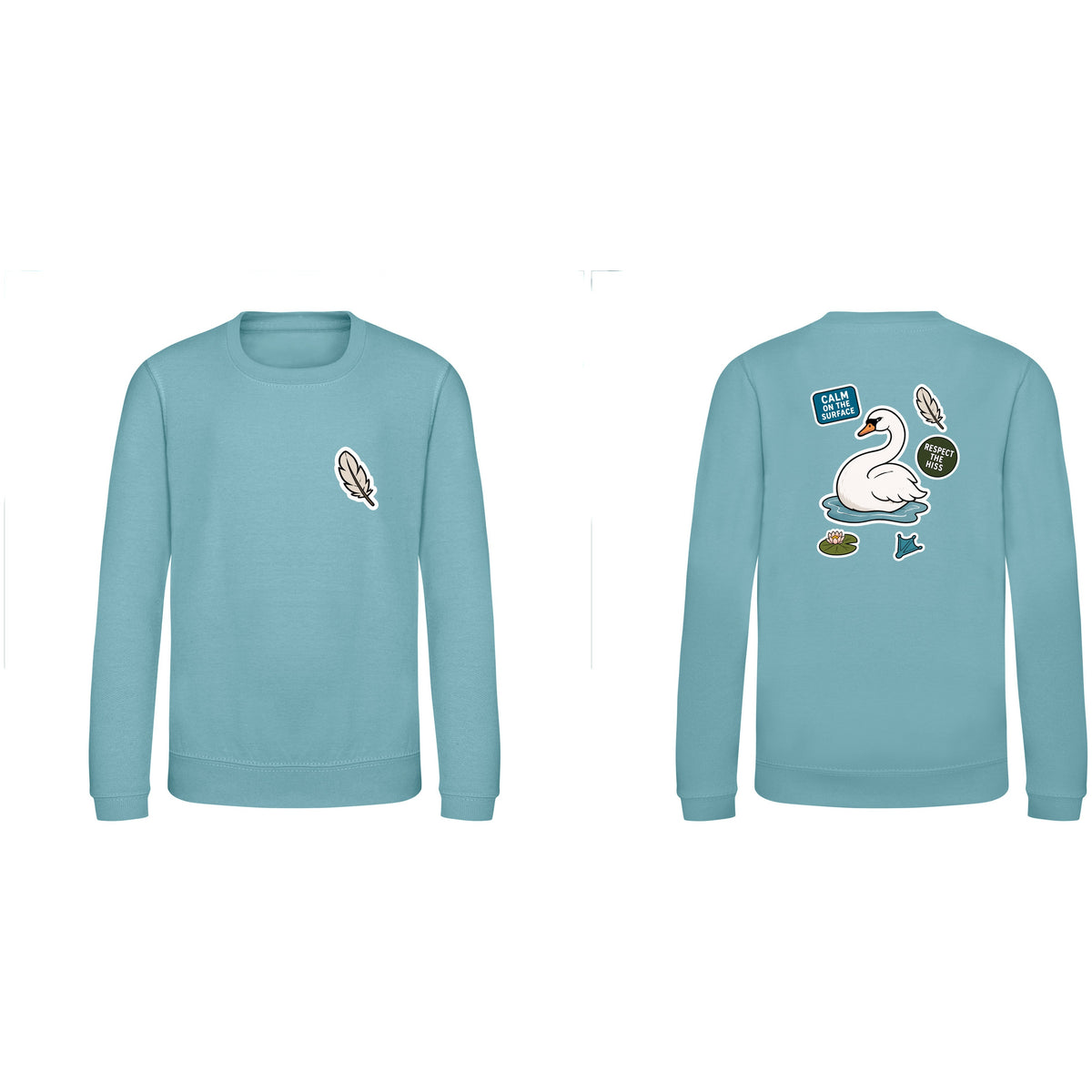 Calm on the Surface Kids' Sweatshirt - Badges of the Wild Seafoam colour variant image