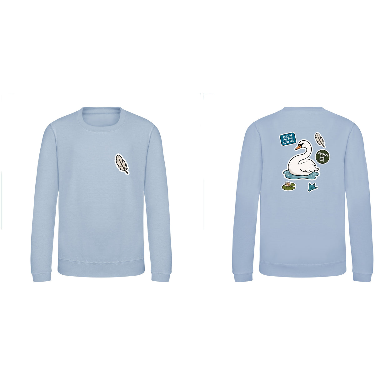 Calm on the Surface Kids' Sweatshirt - Badges of the Wild Sky Blue colour variant image