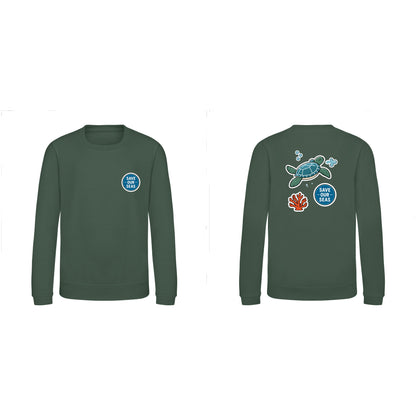 Save Our Seas Kids' Sweatshirt - Badges of the Wild Bottle Green colour variant image