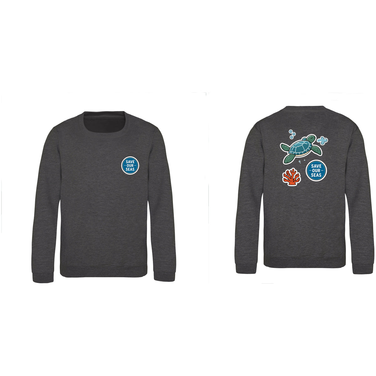 Save Our Seas Kids' Sweatshirt - Badges of the Wild Charcoal colour variant image