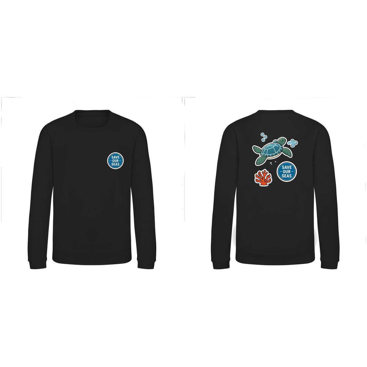 Save Our Seas Kids' Sweatshirt - Badges of the Wild Deep Black colour variant image