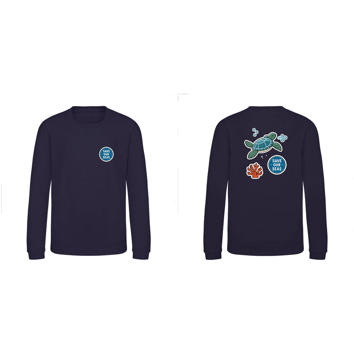 Save Our Seas Kids' Sweatshirt - Badges of the Wild French Navy colour variant image