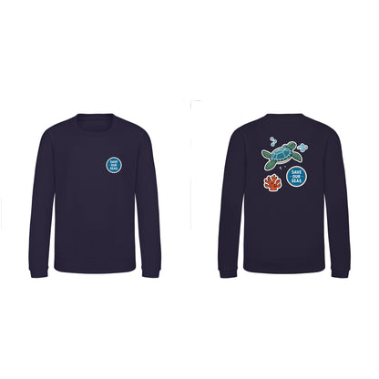 Save Our Seas Kids' Sweatshirt - Badges of the Wild French Navy colour variant image