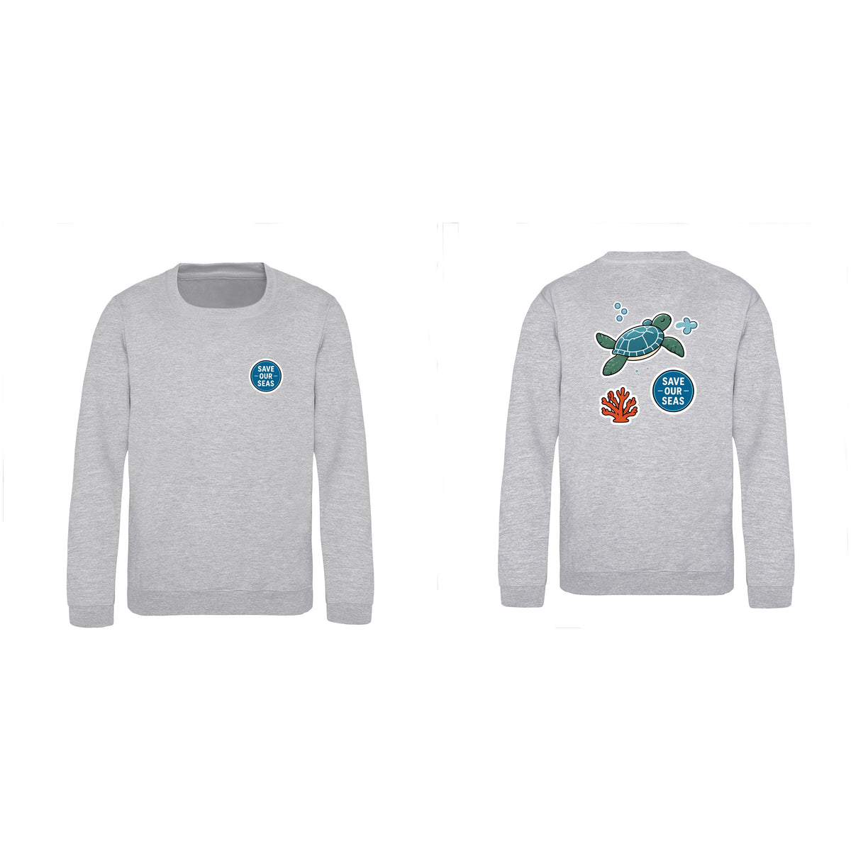 Save Our Seas Kids' Sweatshirt - Badges of the Wild Heather Grey colour variant image