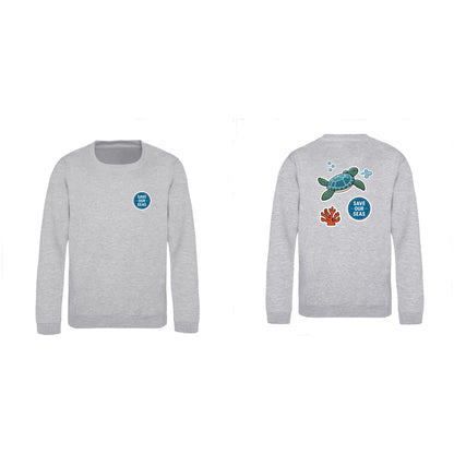 Save Our Seas Kids' Sweatshirt - Badges of the Wild Heather Grey colour variant image