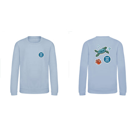 Save Our Seas Kids' Sweatshirt - Badges of the Wild Sky Blue colour variant image
