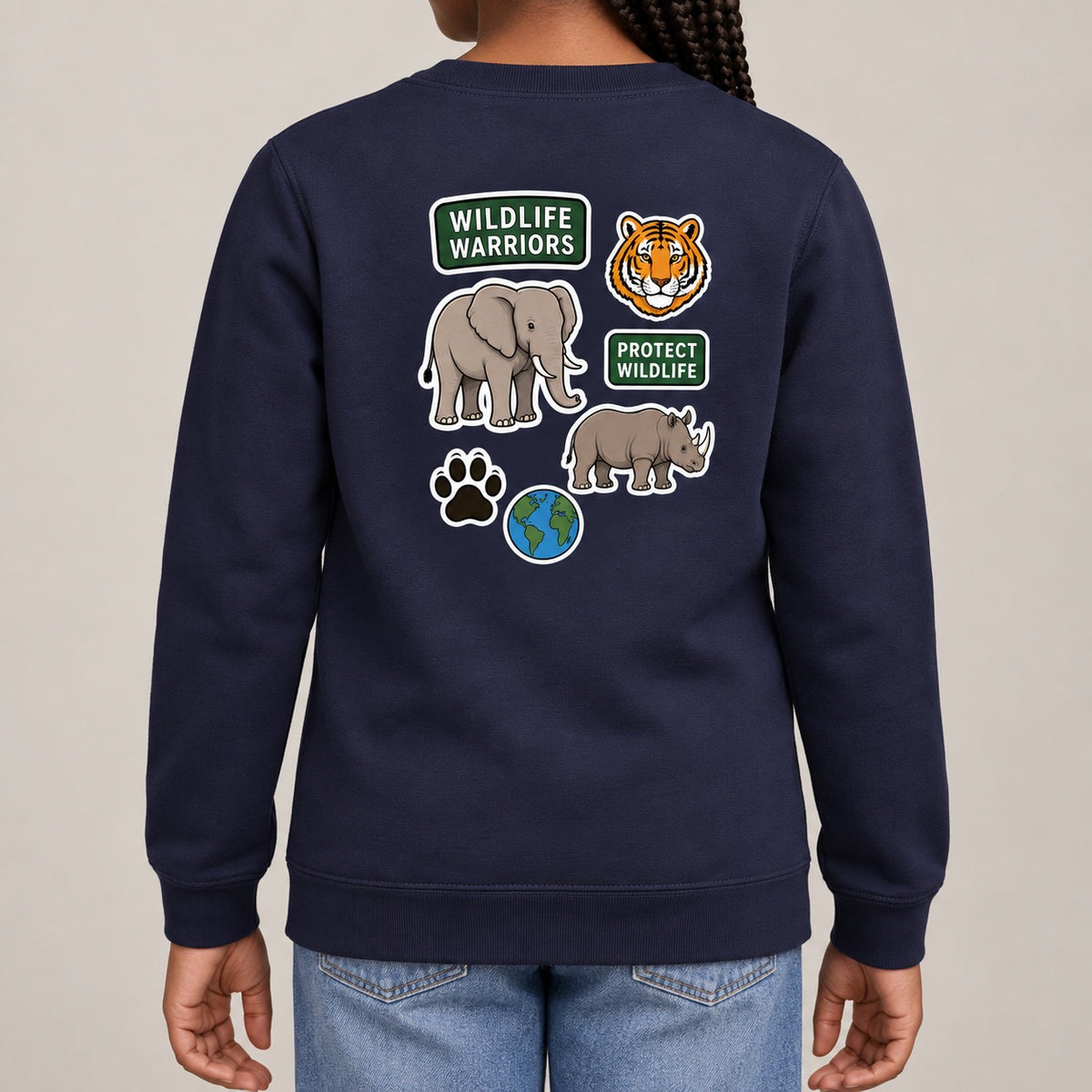 Wildlife Warriors Kids' Sweatshirt - Badges of the Wild lead image