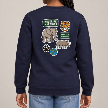 Wildlife Warriors Kids' Sweatshirt - Badges of the Wild lead image