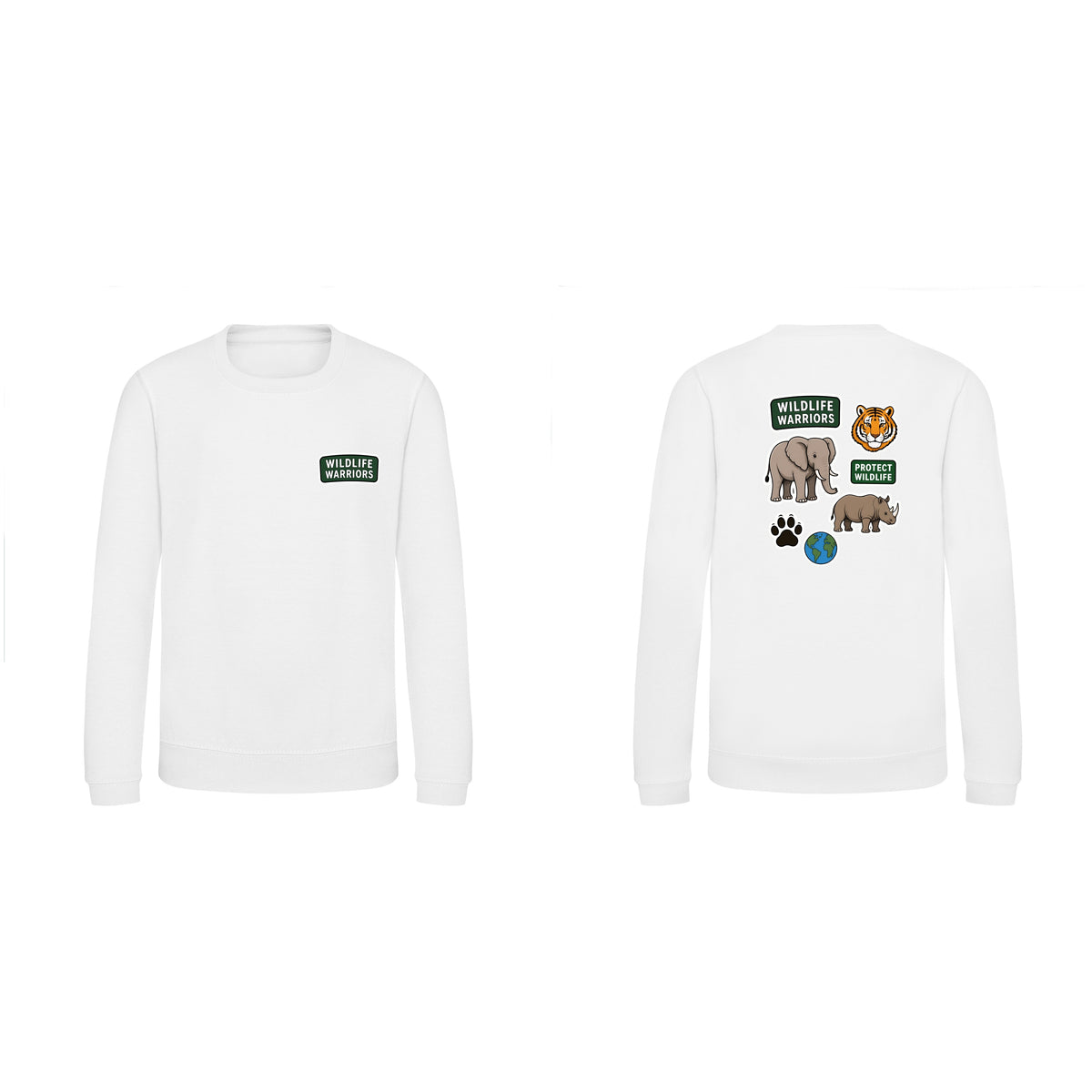 Wildlife Warriors Kids' Sweatshirt - Badges of the Wild Arctic White colour variant image