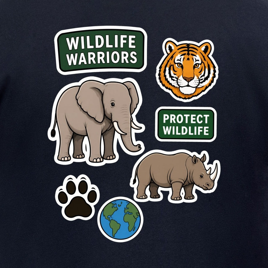 Wildlife Warriors Kids' Sweatshirt - Badges of the Wild gallery image 2