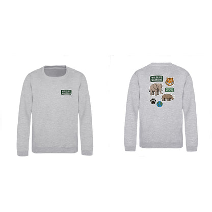 Wildlife Warriors Kids' Sweatshirt - Badges of the Wild Heather Grey colour variant image