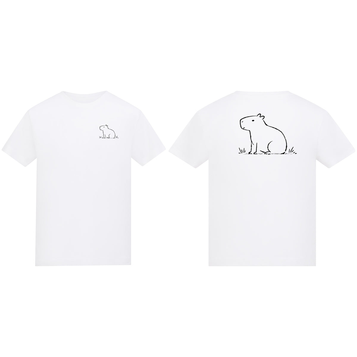Calm Capybara Kids' T-shirt - Wild Lines Arctic White colour variant image