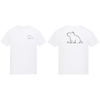 Calm Capybara Kids' T-shirt - Wild Lines Arctic White colour variant image