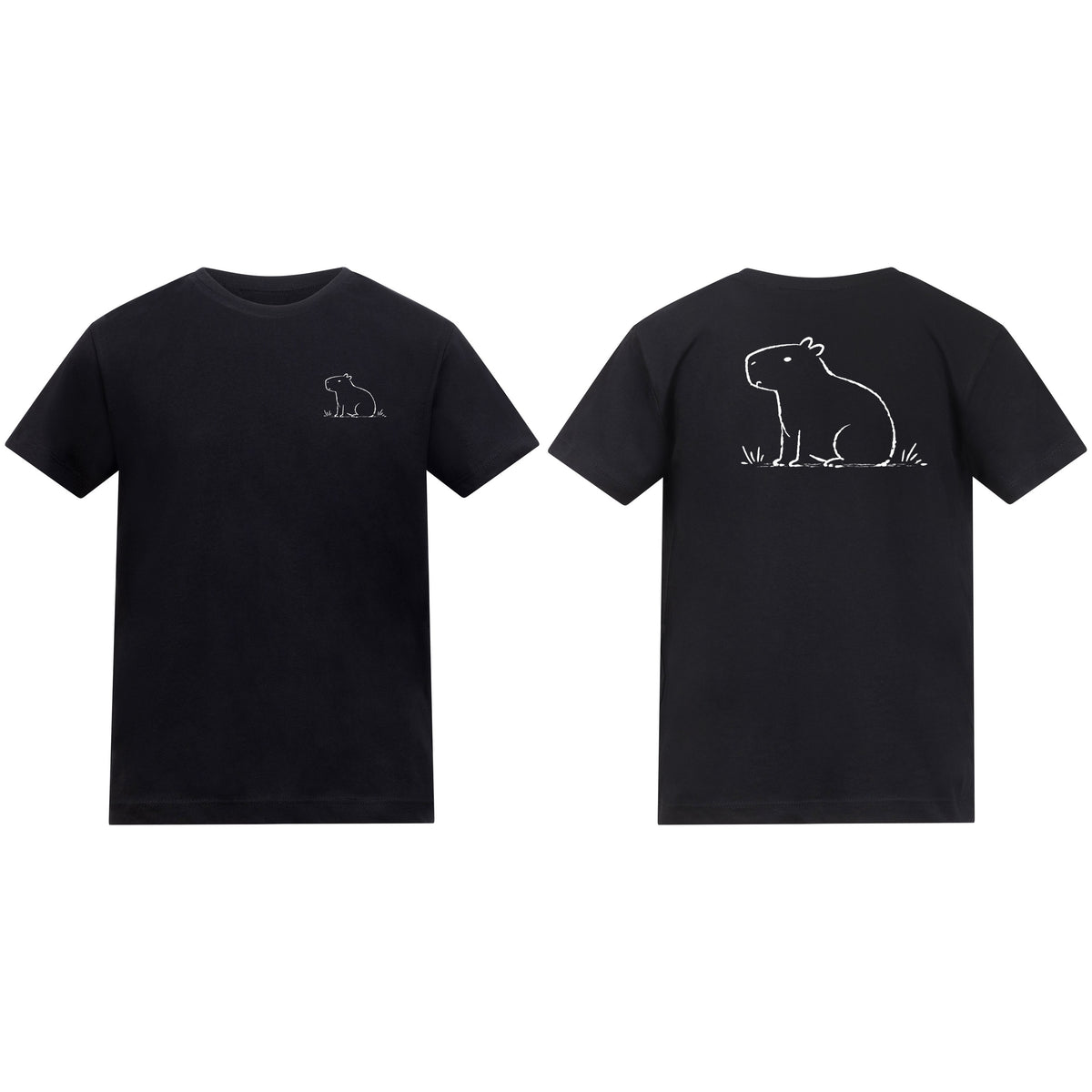 Calm Capybara Kids' T-shirt - Wild Lines Deep Black colour variant image