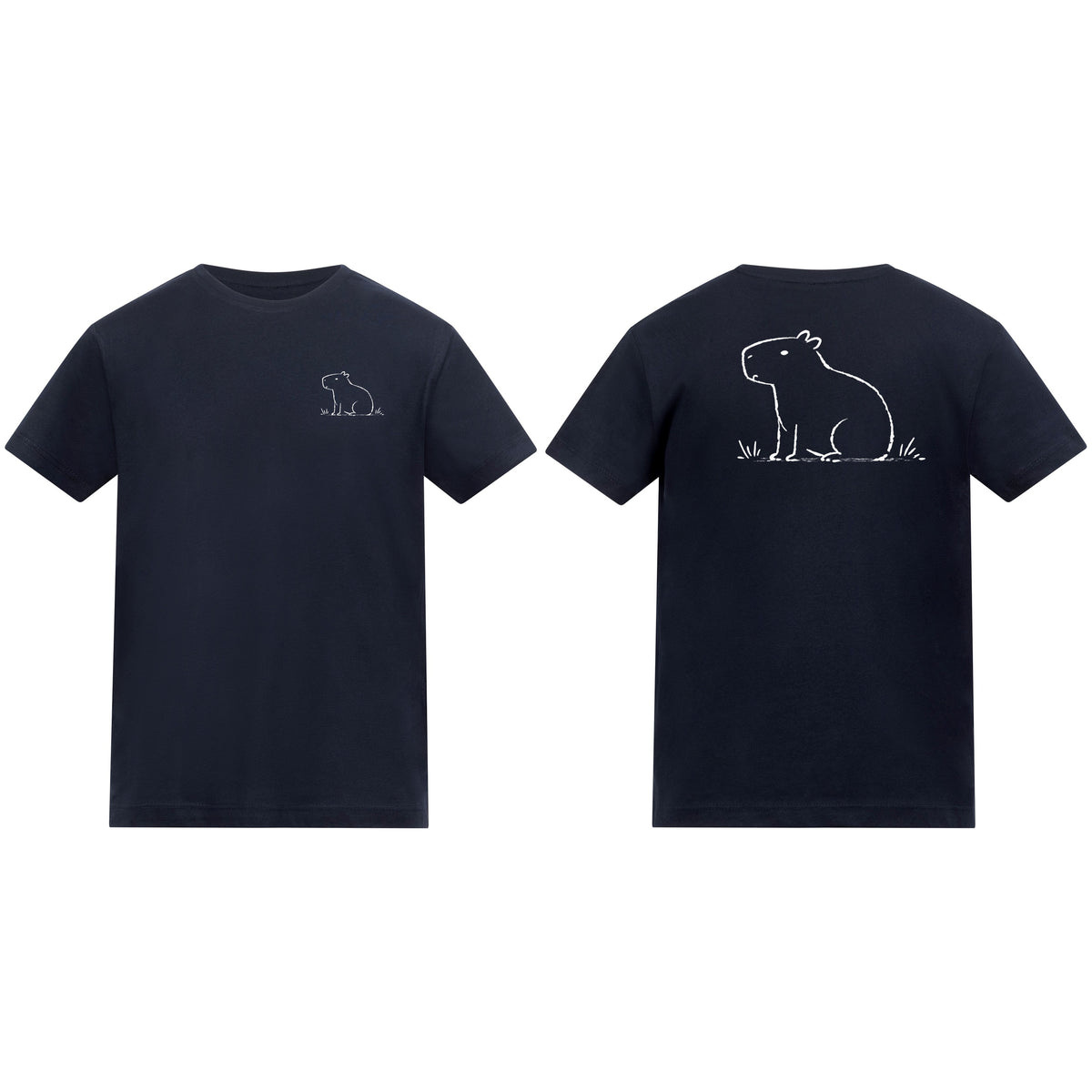 Calm Capybara Kids' T-shirt - Wild Lines French Navy colour variant image