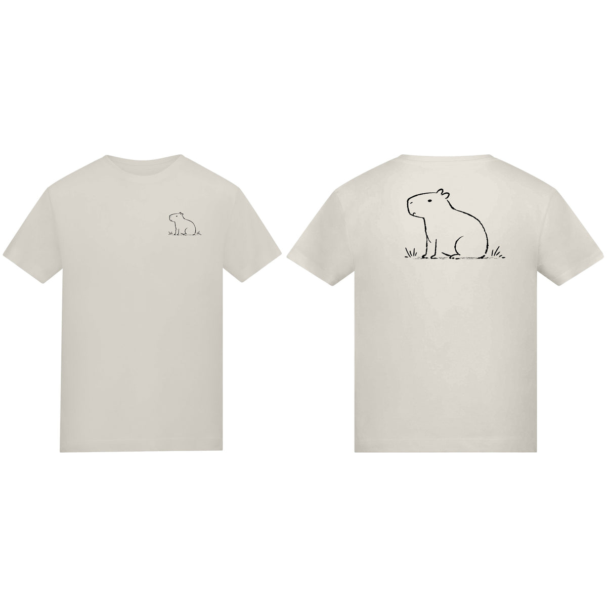 Calm Capybara Kids' T-shirt - Wild Lines Natural Stone colour variant image
