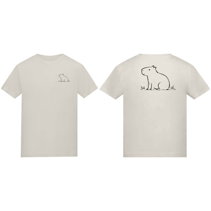 Calm Capybara Kids' T-shirt - Wild Lines Natural Stone colour variant image