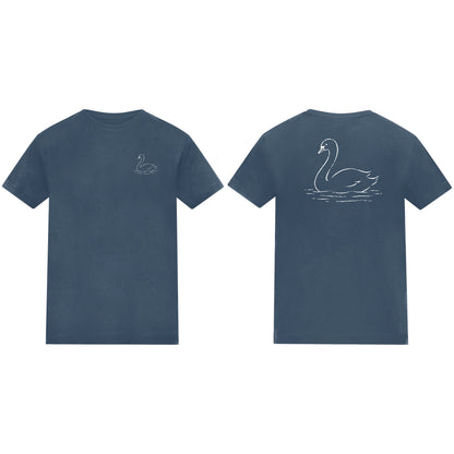 Gliding Swan Kids' T-shirt - Wild Lines Airforce Blue colour variant image