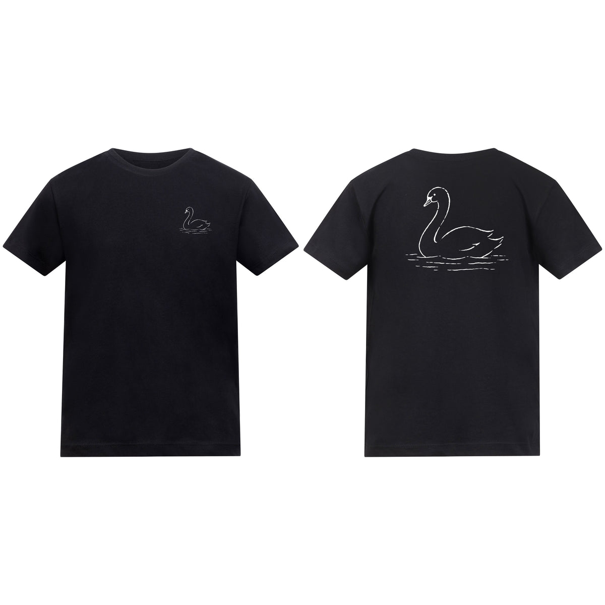 Gliding Swan Kids' T-shirt - Wild Lines Deep Black colour variant image