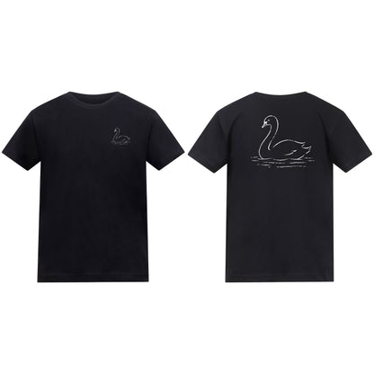 Gliding Swan Kids' T-shirt - Wild Lines Deep Black colour variant image