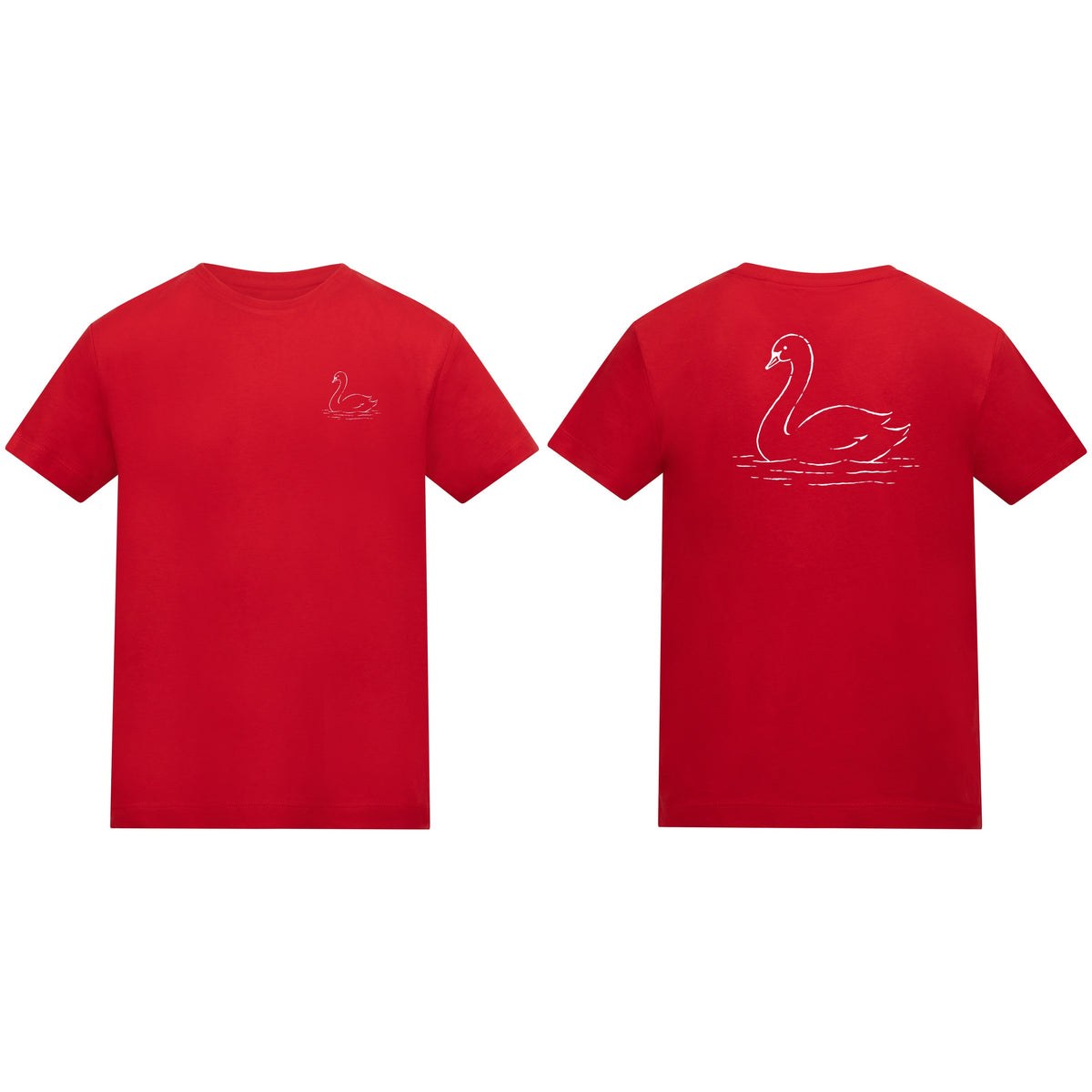 Gliding Swan Kids' T-shirt - Wild Lines Fire Red colour variant image