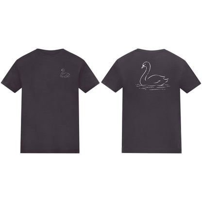 Gliding Swan Kids' T-shirt - Wild Lines Solid Charcoal colour variant image