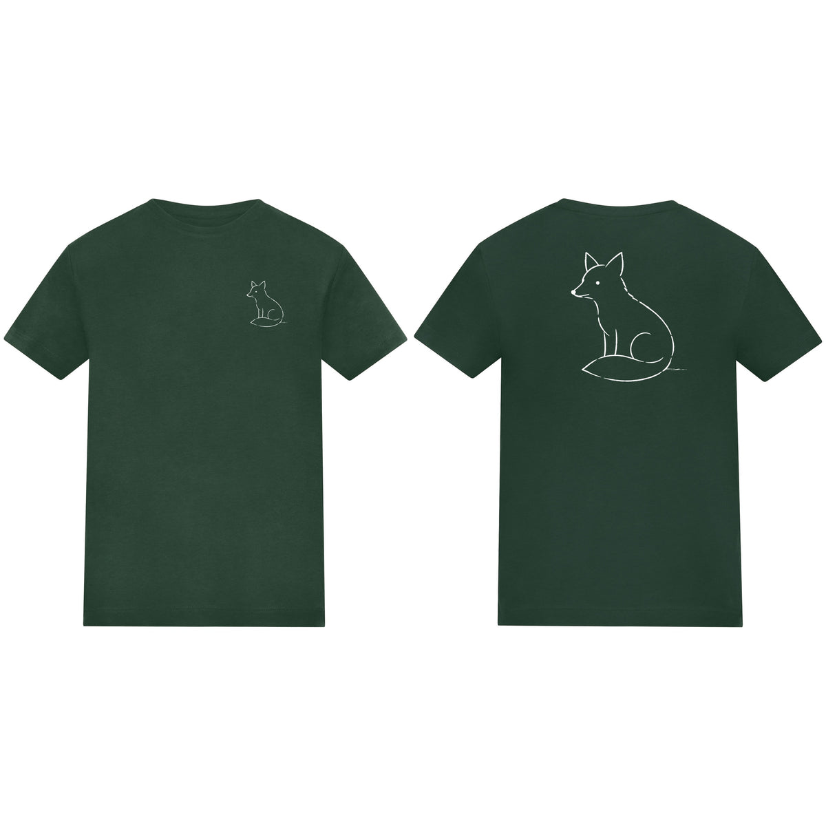 Poised Fox Kids' T-shirt - Wild Lines Bottle Green colour variant image