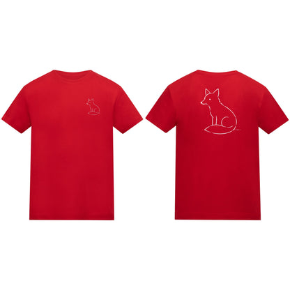 Poised Fox Kids' T-shirt - Wild Lines Fire Red colour variant image