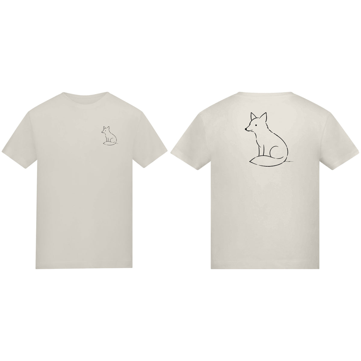 Poised Fox Kids' T-shirt - Wild Lines Natural Stone colour variant image