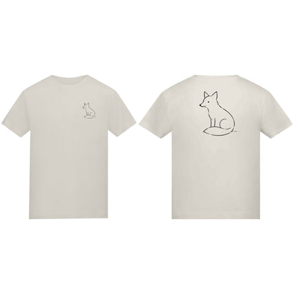 Poised Fox Kids' T-shirt - Wild Lines Natural Stone colour variant image