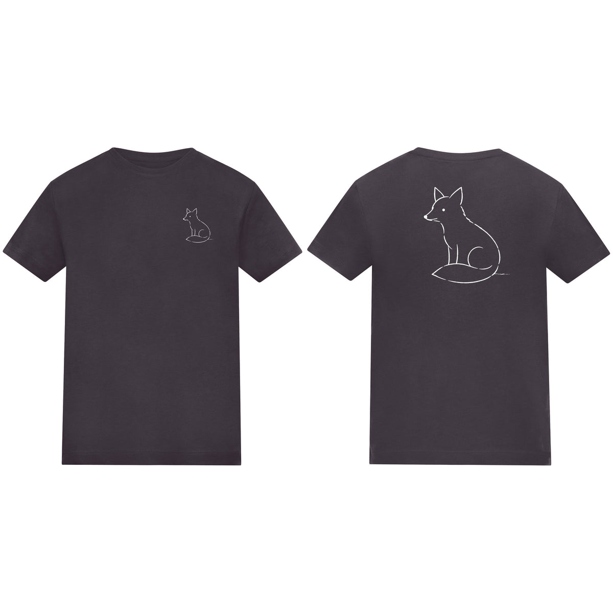 Poised Fox Kids' T-shirt - Wild Lines Solid Charcoal colour variant image
