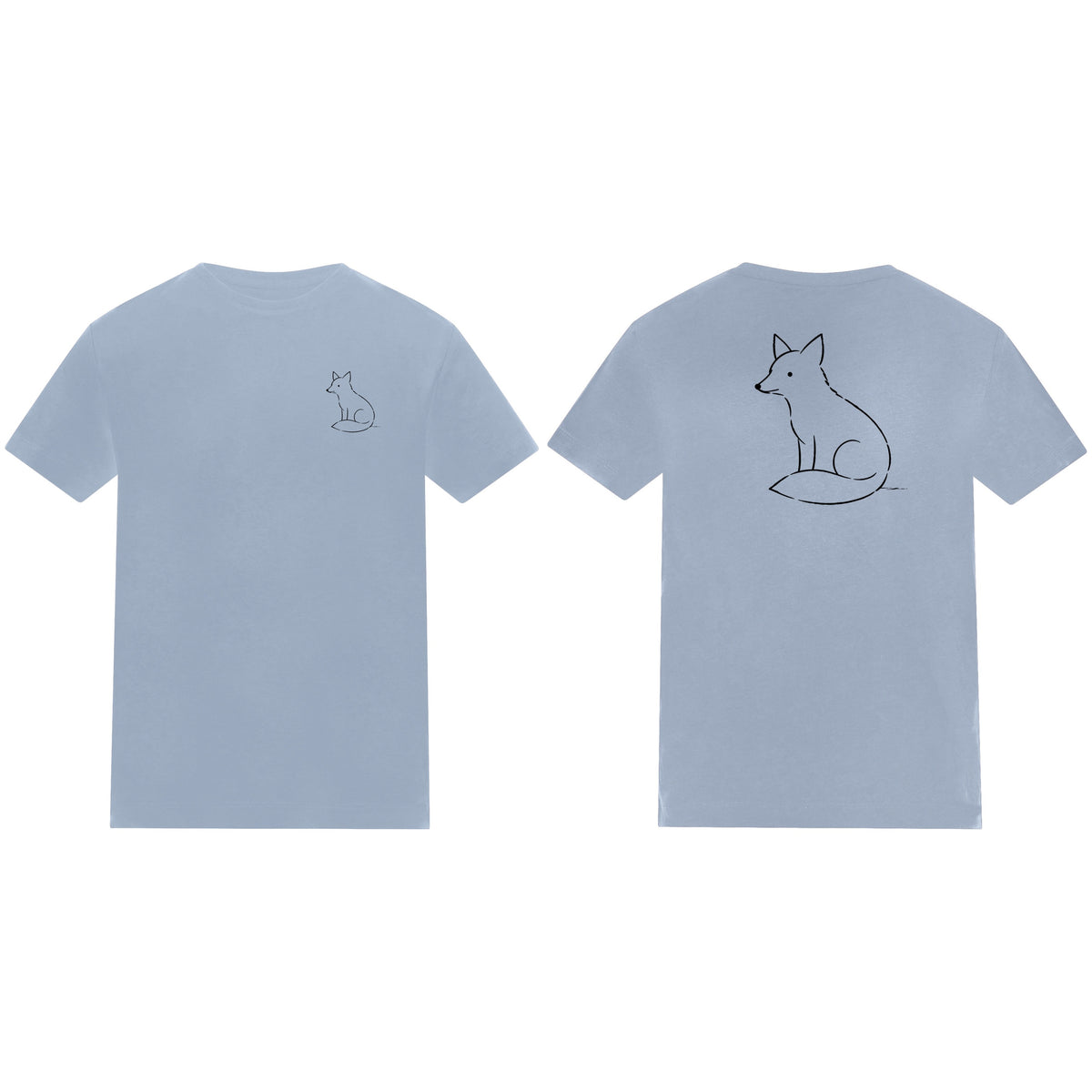 Poised Fox Kids' T-shirt - Wild Lines Sky Blue colour variant image