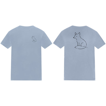 Poised Fox Kids' T-shirt - Wild Lines Sky Blue colour variant image