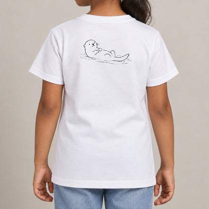 Floating Otter Kids' T-shirt - Wild Lines lead image