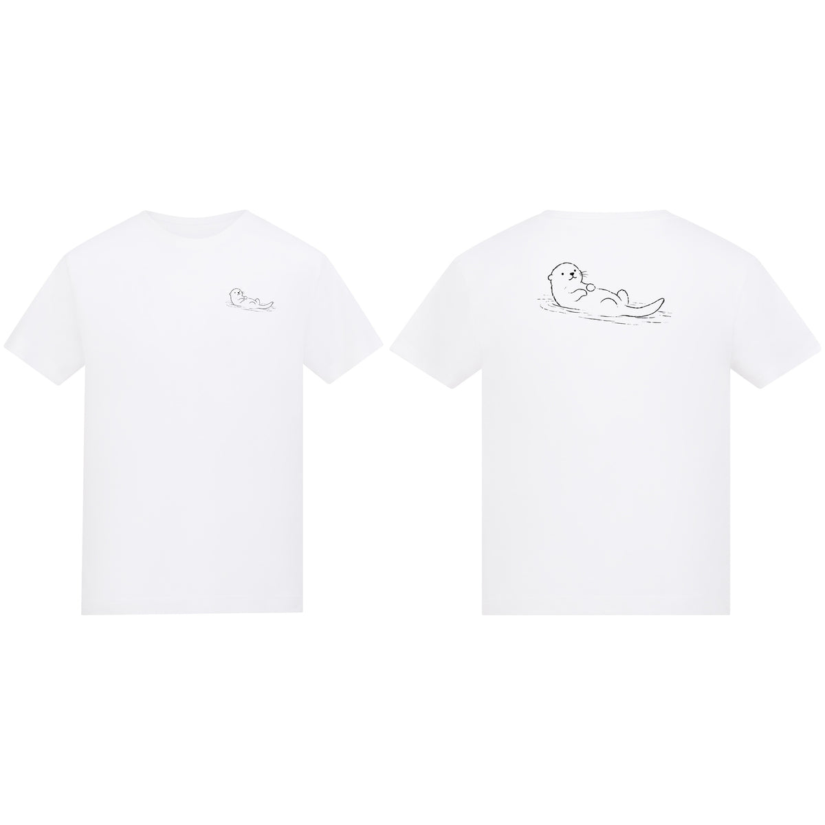 Floating Otter Kids' T-shirt - Wild Lines Arctic White colour variant image