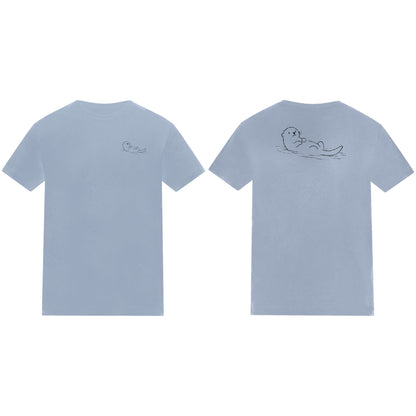 Floating Otter Kids' T-shirt - Wild Lines Sky Blue colour variant image